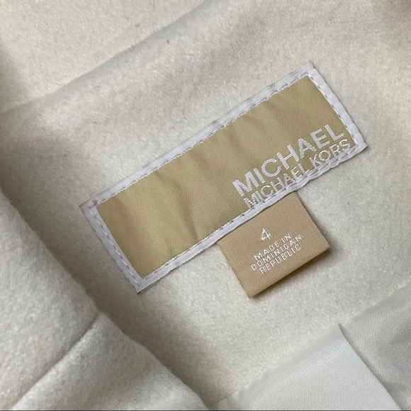 Michael Kors Zip Pocket Wool Blend Ivory Peacoat - Picture 6 of 7